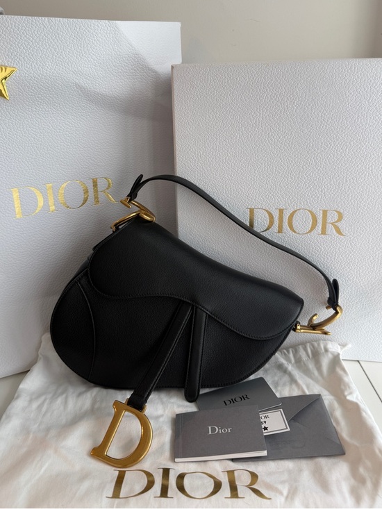 Dior Handbags - Dior Saddle Bag Black Goatskin